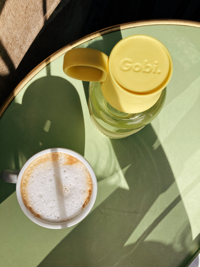 Drinking coffee and water in your bottle